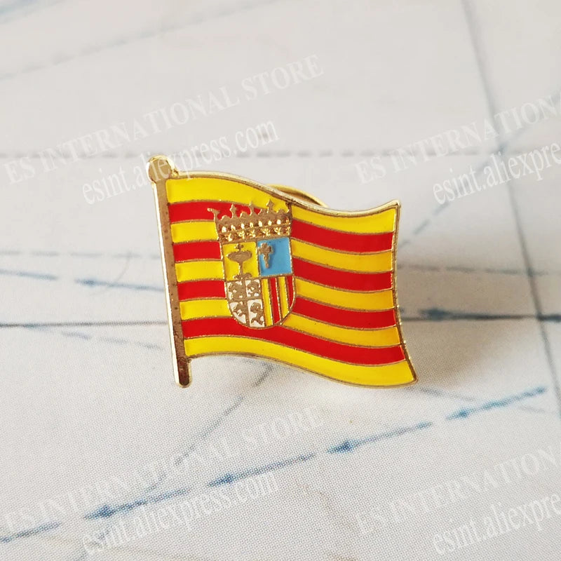 National Flag Metal Lapel Pin Country Autonomous communities of Spain Nationalities regions Cross of Burgundy Second Republic