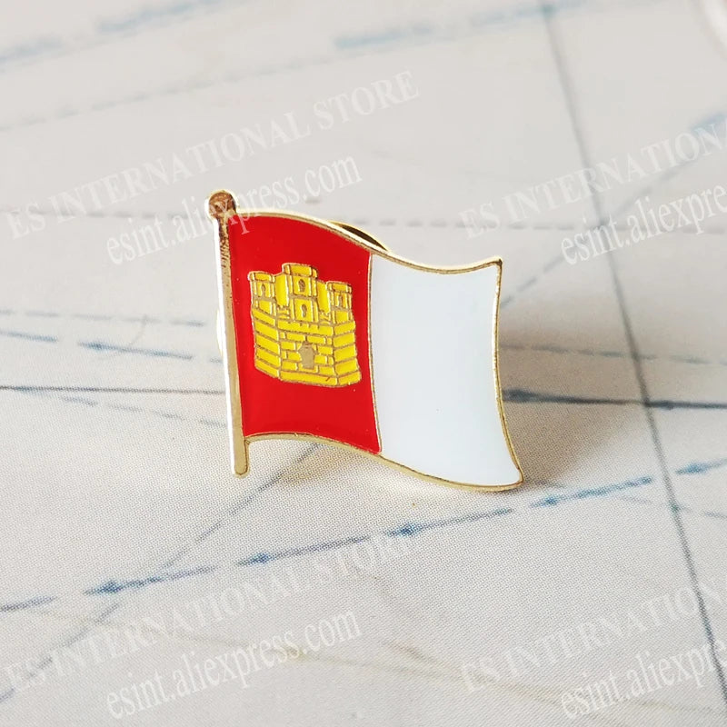National Flag Metal Lapel Pin Country Autonomous communities of Spain Nationalities regions Cross of Burgundy Second Republic