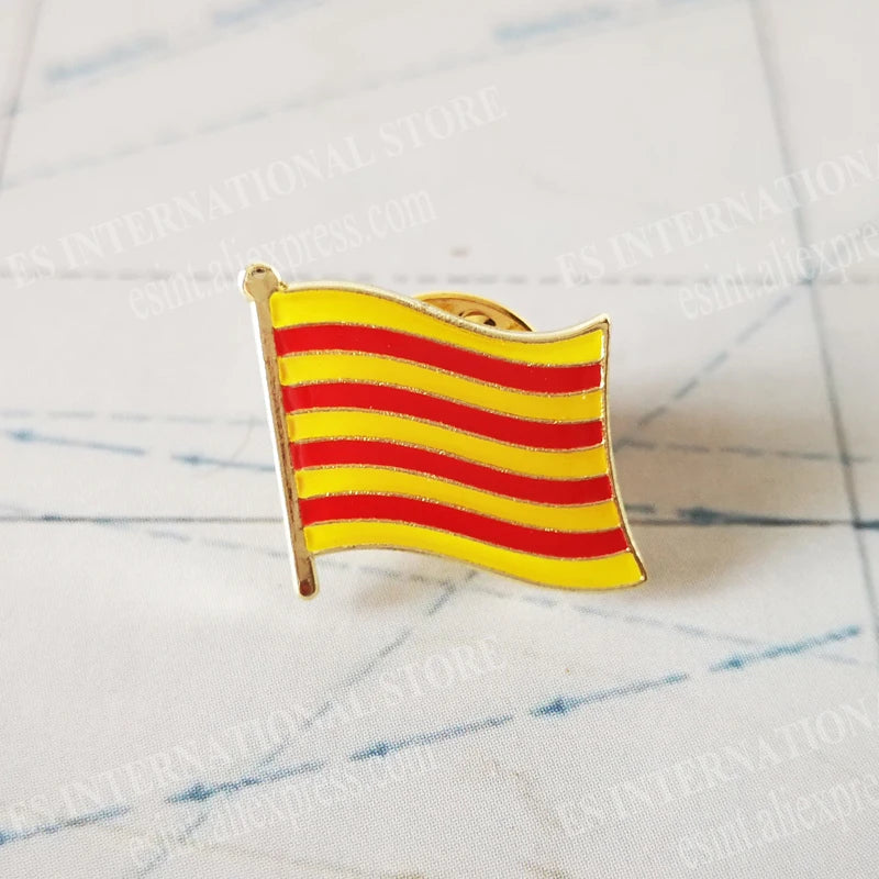 National Flag Metal Lapel Pin Country Autonomous communities of Spain Nationalities regions Cross of Burgundy Second Republic