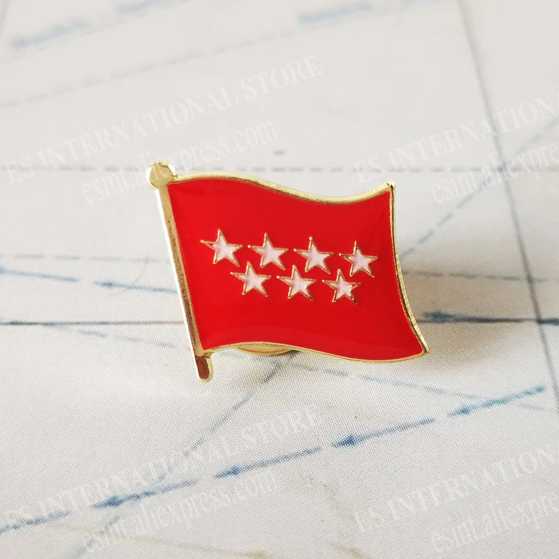 National Flag Metal Lapel Pin Country Autonomous communities of Spain Nationalities regions Cross of Burgundy Second Republic