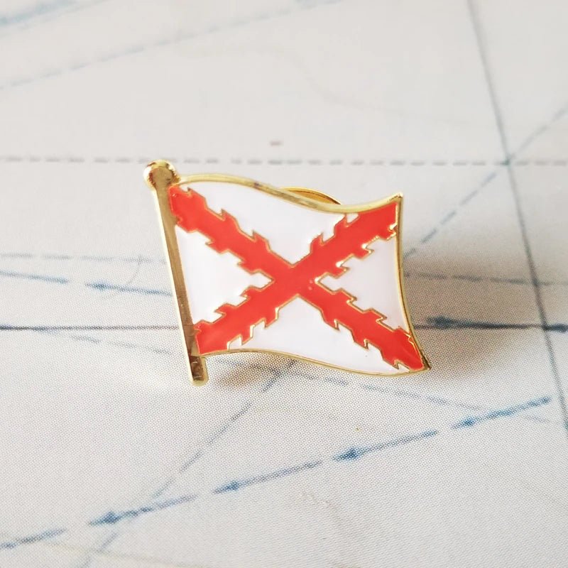 National Flag Metal Lapel Pin Country Autonomous communities of Spain Nationalities regions Cross of Burgundy Second Republic