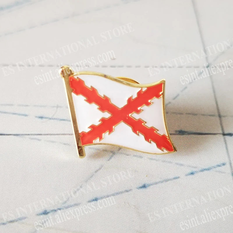 National Flag Metal Lapel Pin Country Autonomous communities of Spain Nationalities regions Cross of Burgundy Second Republic