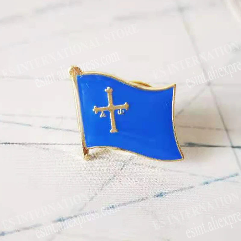 National Flag Metal Lapel Pin Country Autonomous communities of Spain Nationalities regions Cross of Burgundy Second Republic