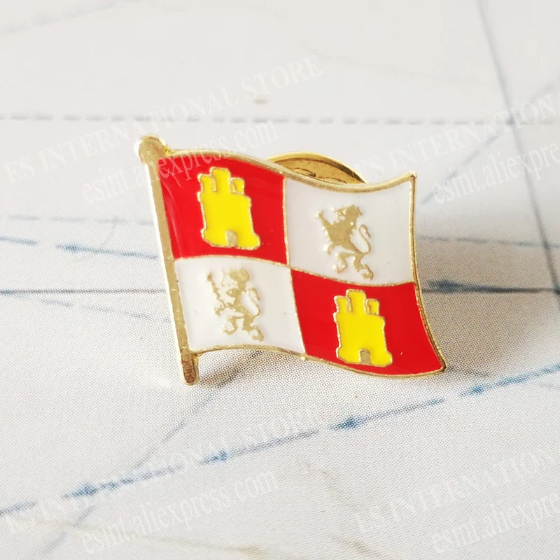 National Flag Metal Lapel Pin Country Autonomous communities of Spain Nationalities regions Cross of Burgundy Second Republic