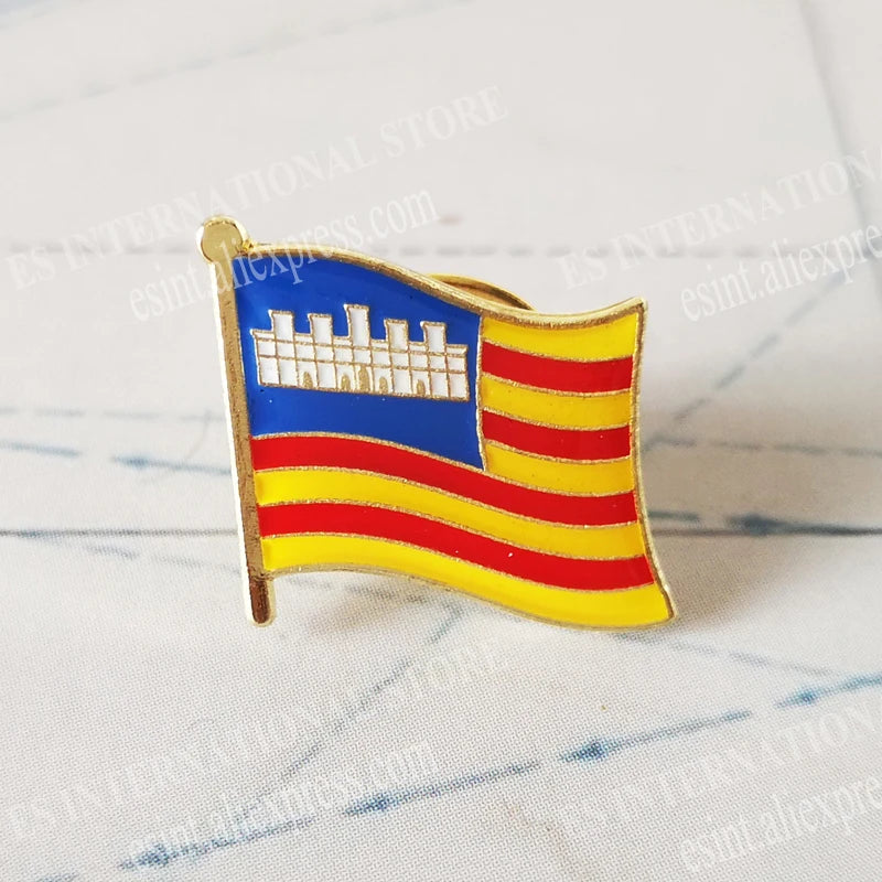 National Flag Metal Lapel Pin Country Autonomous communities of Spain Nationalities regions Cross of Burgundy Second Republic