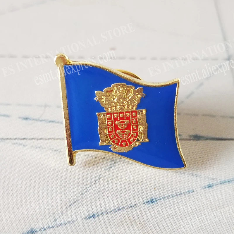 National Flag Metal Lapel Pin Country Autonomous communities of Spain Nationalities regions Cross of Burgundy Second Republic