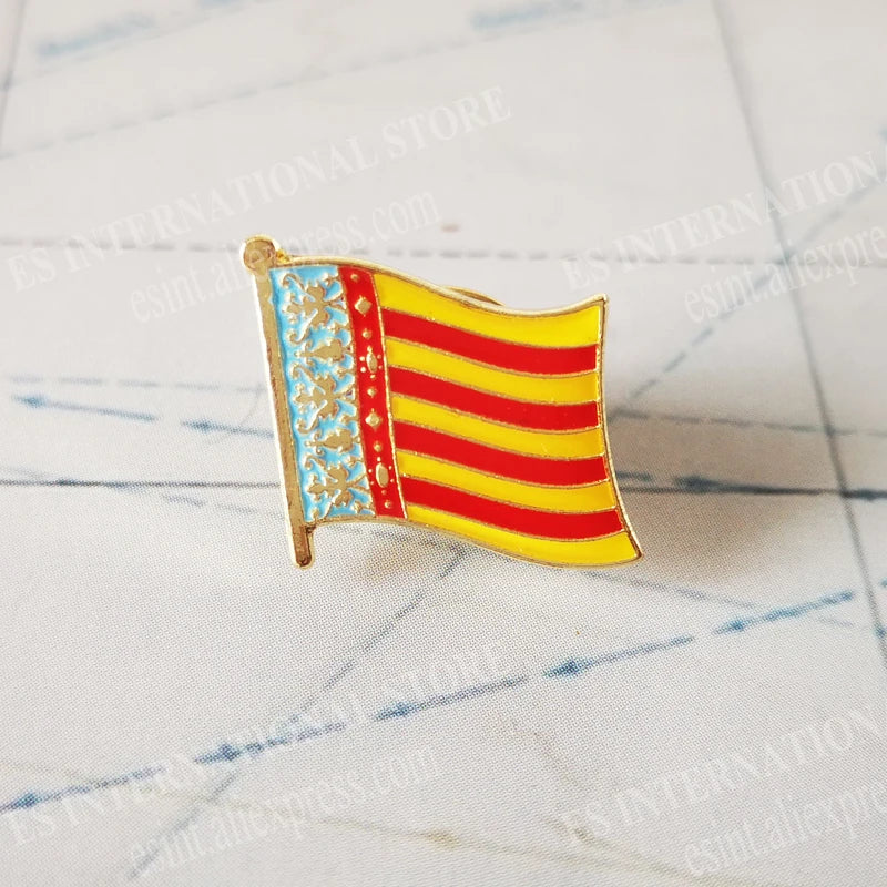 National Flag Metal Lapel Pin Country Autonomous communities of Spain Nationalities regions Cross of Burgundy Second Republic
