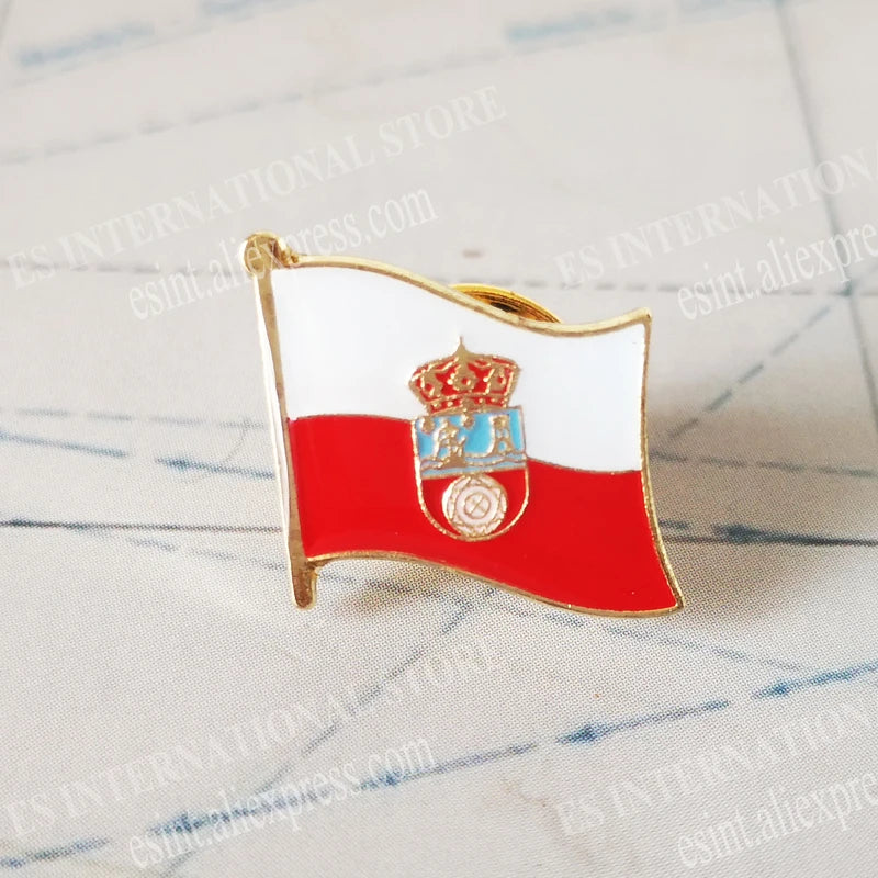 National Flag Metal Lapel Pin Country Autonomous communities of Spain Nationalities regions Cross of Burgundy Second Republic