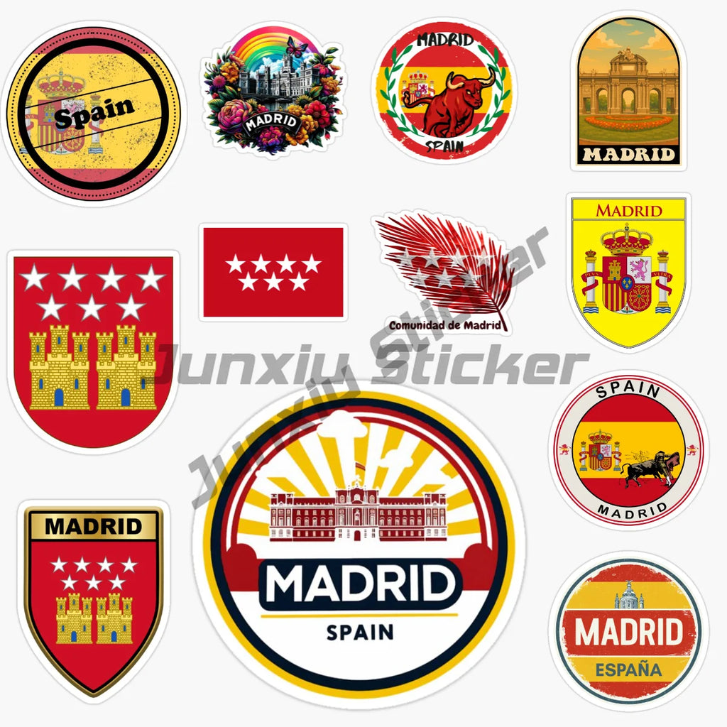 Pegatina Bandera España Madrid – Coche, Moto, Portátil y Más