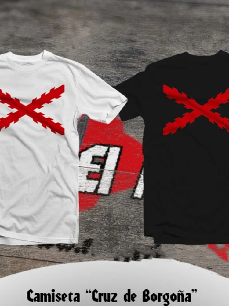 Camiseta Cruz de Borgoña – Manga Corta Algodón Hombre S-3XL